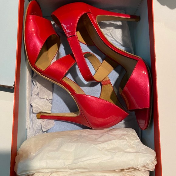 J. Vincent Pink Ivy Patent Leather Open Toe Heel Sandals - Picture 7 of 7